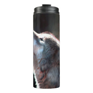 Wolf Howling Lone Wolf Thermal Tumbler