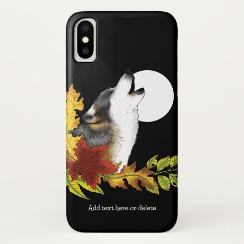 Wolf Howling Moon iPhone X Case