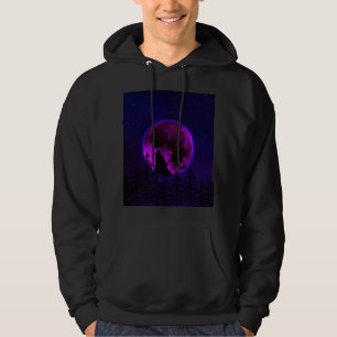 WOLF HOWLING MOON MAGENTA HOODIE