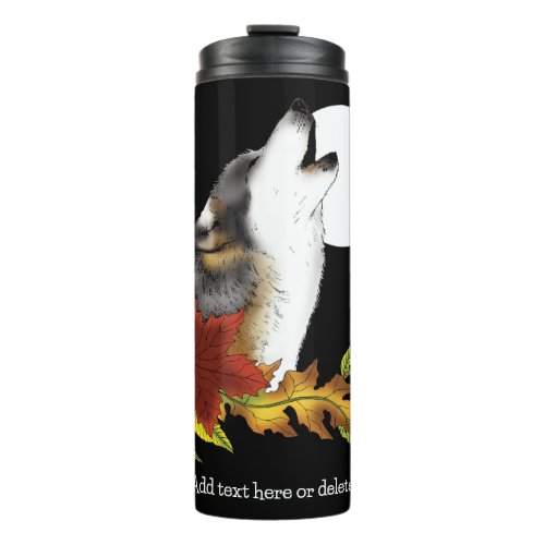 Wolf Howling Moon Thermal Tumbler