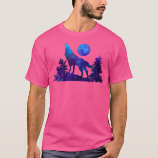 Wolf Howling Moon Trees Wilderness Love Wolves T-Shirt