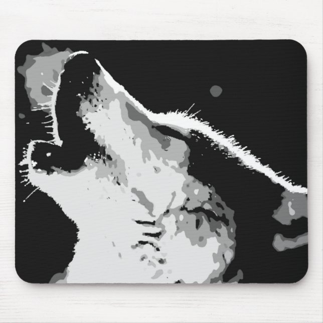Wolf Howling Mouse Pad (Front)