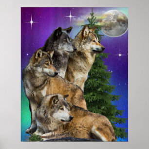 Wolf Howling Poster
