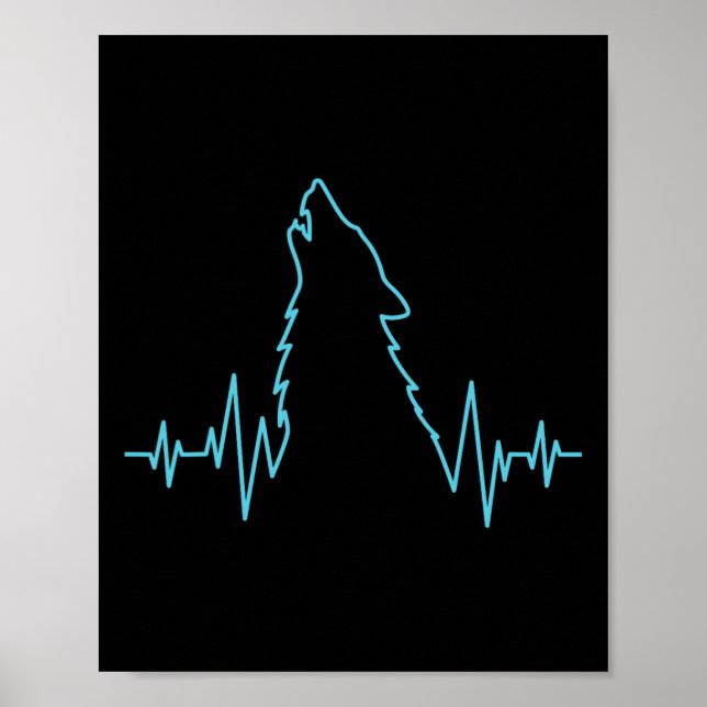 Wolf Howling Pulse Heartbeat Wolves Costume Animal Poster (Front)