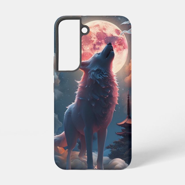 Wolf Howling  Samsung Galaxy Case (Back)