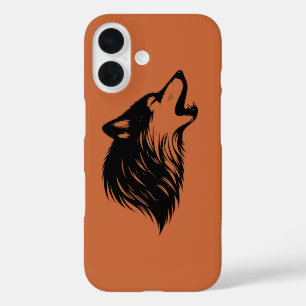 Wolf Howling Silhouette iPhone 16 Case