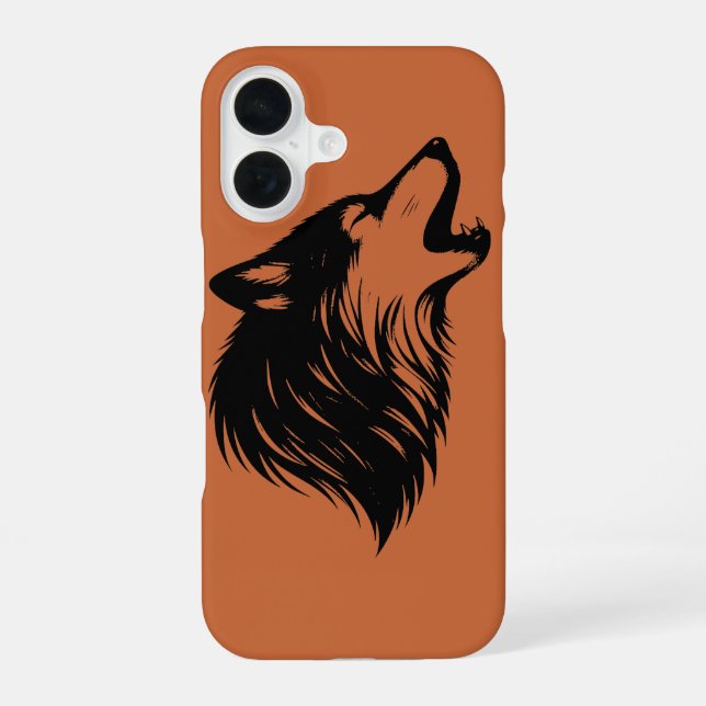 Wolf Howling Silhouette Iphone Case (Back)