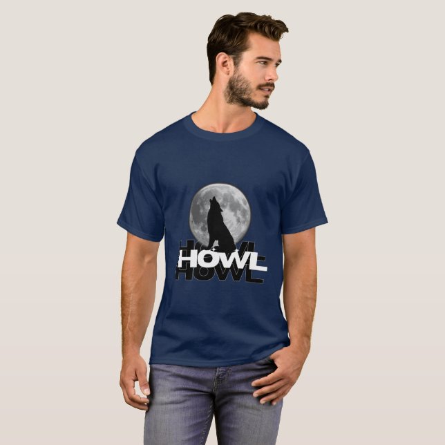 Wolf howling theme tshirt (Front Full)