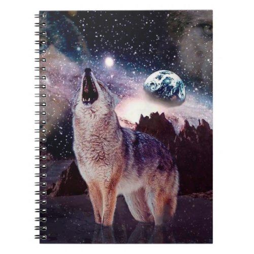 Wolf howling through the universe notebook