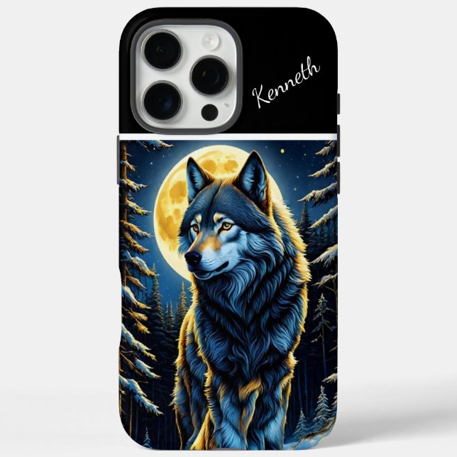 Wolf Howling to Bright Moon Case-Mate iPhone Case (Back)