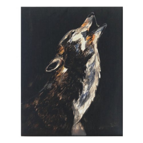 Wolf Howling to the Moon Canvas Painting