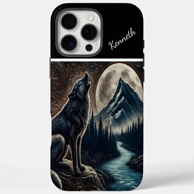 Wolf Howling Under Moonlight Case-Mate iPhone Case (Back)