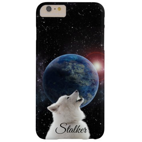 Wolf Howls Blue Moon Nebula Galaxy Scary Night Sky Barely There iPhone 6 Plus Case