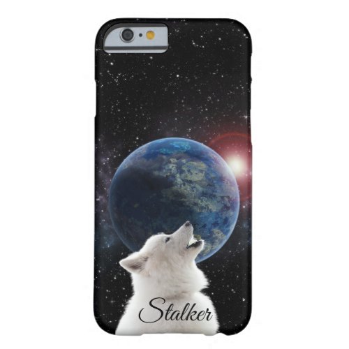 Wolf Howls Blue Moon Nebula Galaxy Scary Night Sky Barely There iPhone 6 Case