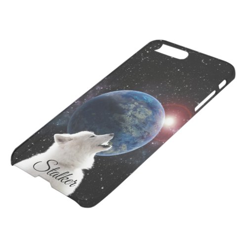 Wolf Howls Blue Moon Nebula Galaxy Scary Night Sky iPhone 8 Plus7 Plus Case