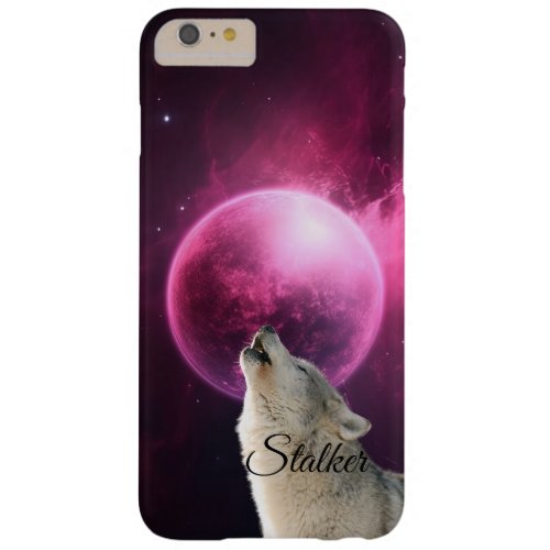 Wolf Howls Red Moon Sky Nebula Galaxy Scary Night Barely There iPhone 6 Plus Case