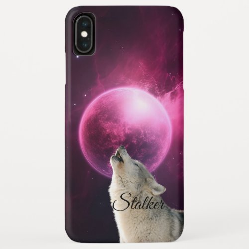 Wolf Howls Red Moon Sky Nebula Galaxy Scary Night iPhone XS Max Case