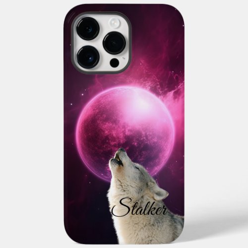Wolf Howls Red Moon Sky Nebula Galaxy Scary Night Case_Mate iPhone 14 Pro Max Case