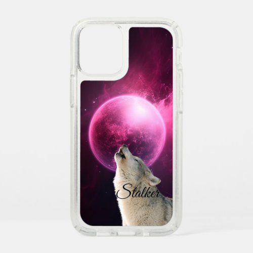 Wolf Howls Red Moon Sky Nebula Galaxy Scary Night Speck iPhone 12 Mini Case