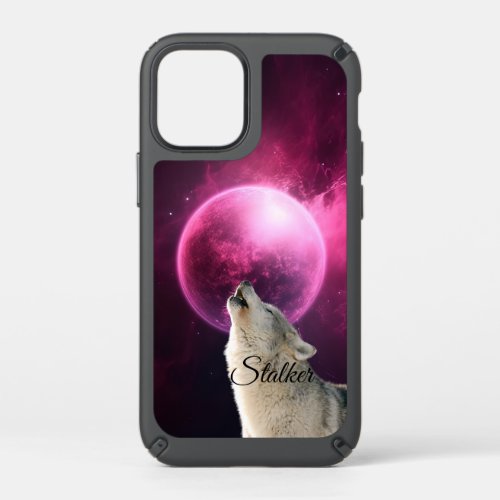 Wolf Howls Red Moon Sky Nebula Galaxy Scary Night Speck iPhone 12 Mini Case