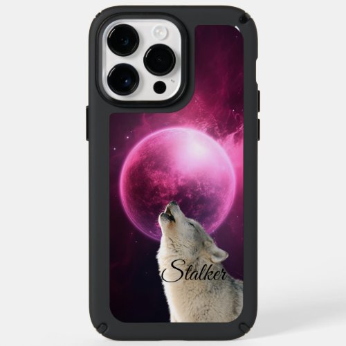 Wolf Howls Red Moon Sky Nebula Galaxy Scary Night Speck iPhone 14 Pro Max Case