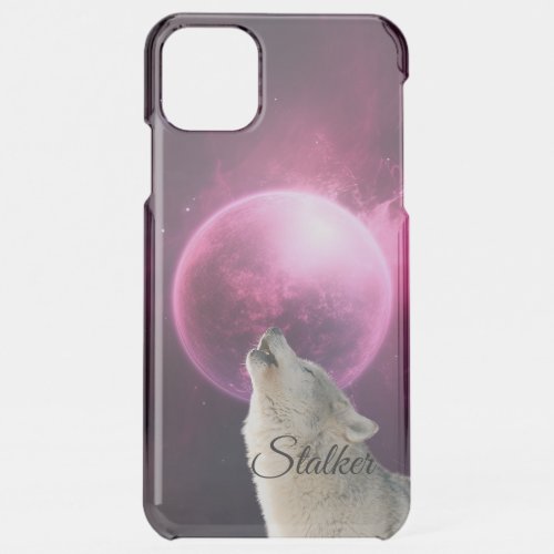 Wolf Howls Red Moon Sky Nebula Galaxy Scary Night iPhone 11 Pro Max Case
