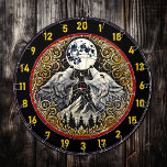 Wolf Howls Under Golden Moon’s Light Dart Board<br><div class="desc">Bring the beauty of the wild into your home with this stunning dartboard featuring a howling wolf beneath a glowing golden moon. The rich, earthy tones of silver gold, and brown capture the essence of wilderness, while the intricate details bring the scene to life. It’s the perfect addition to your...</div>