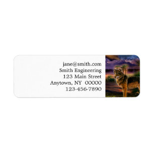 Wolf hunting in mountain label