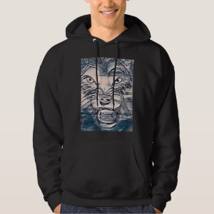 Wolf Husky Dog Face Art Hoodie