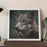 Wolf in a Rainstorm Wildlife Cabin Poster<br><div class="desc">This design may be personalized by choosing the Edit Design option. You may also transfer onto other items. Contact me at colorflowcreations@gmail.com or use the chat option at the top of the page if you wish to have this design on another product or need assistance with this design. See more...</div>