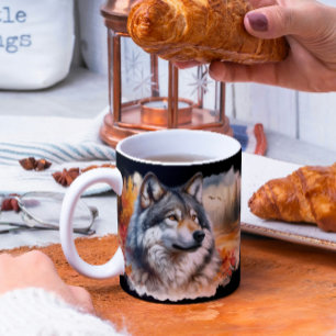 Wolf in Autumn Colors: Nature’s Beauty Unleashed Coffee Mug
