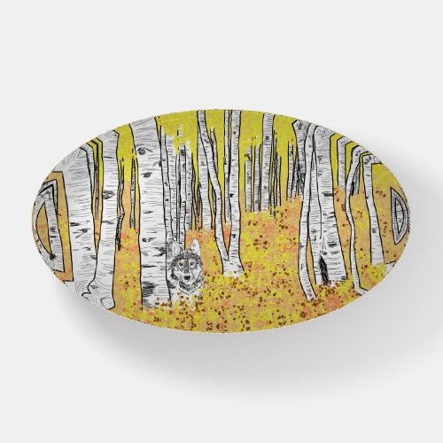 Wolf In Autumn Woods Paperweight