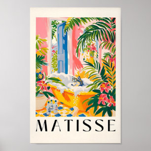 Wolf In Bathtub Funny Poster, Matisse Art Print, M Poster