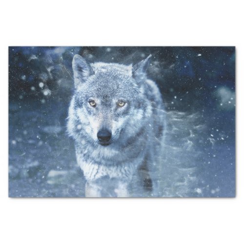 Wolf in Blizzard Tissue Paper