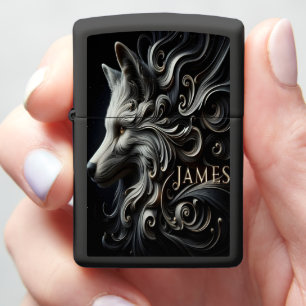 Wolf In Curls James Zippo Lighter