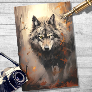 Wolf in Forest 2 Decoupage Paper