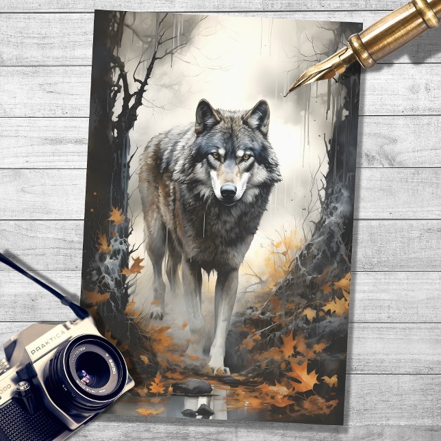 Wolf in Forest 4 Decoupage Paper (Creator Uploaded)