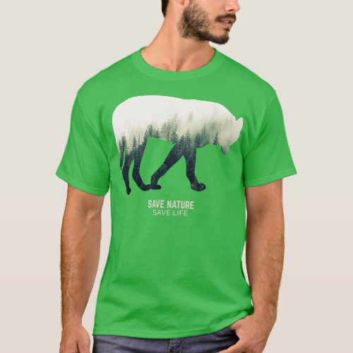 Wolf in Forest Environment Climate Protection T_Shirt