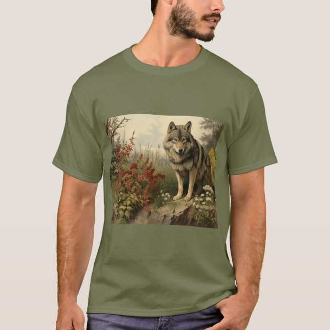 Wolf In Glen Men's T-Shirt (Front)