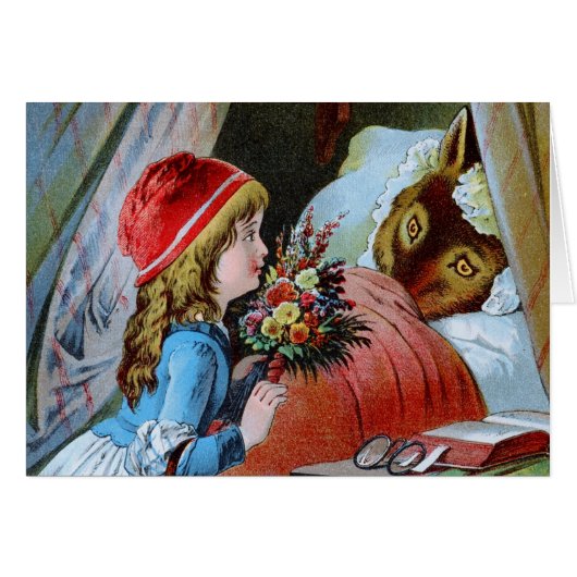Wolf in Grandma Bed Cards (Front Horizontal)