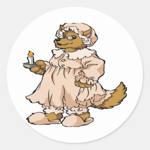 Wolf in Grandmas Clothing Classic Round Sticker