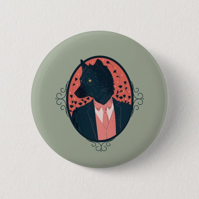 Wolf in Human Clothing Button (Front)