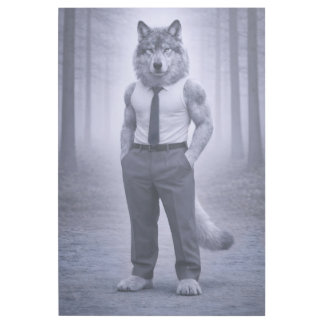 Wolf in Minimal Formal Attire – Silent Forest Port Gallery Wrap