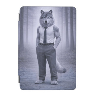 Wolf in Minimal Formal Attire – Silent Forest Port iPad Mini Cover