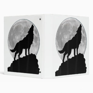 Wolf in moon light T Shirt - Cool full dog pup how 3 Ring Binder