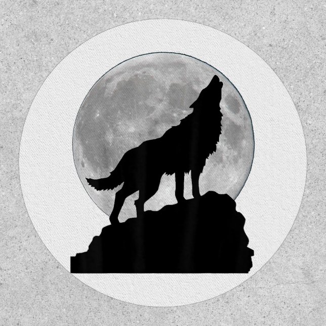 Wolf in moon light T Shirt - Cool full dog pup how Patch (Front)