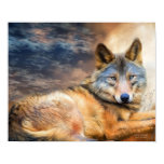 Wolf In Moonlight Fine Art Poster/Print Poster