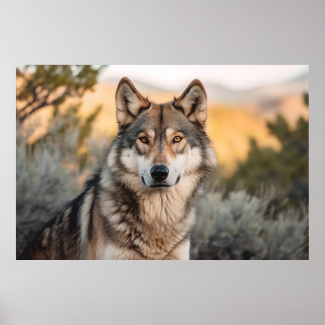 Wolf in nature poster (Front)