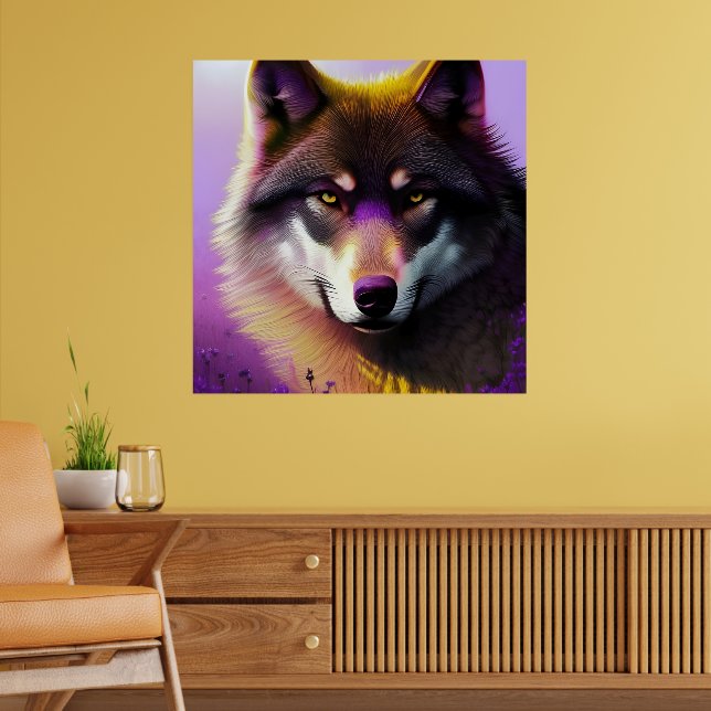 Wolf in Purple  Poster (Living Room 2)