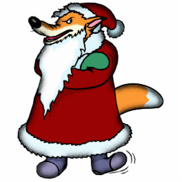 Wolf in Santa Claus Clothing Cutout